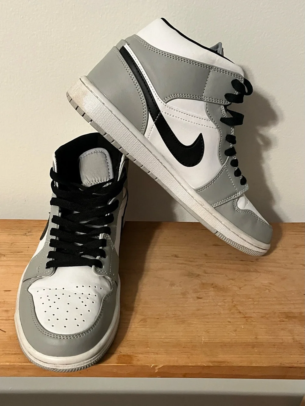 Jordan Retro High-Top Sneakers — White, Gray & Black